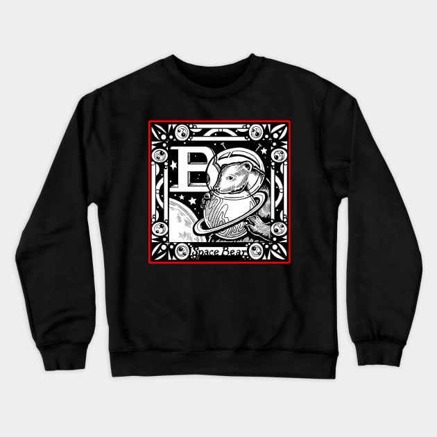 B is For Bear - Red Outlined Design Crewneck Sweatshirt by Nat Ewert Art